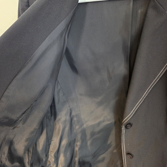 ⭐️Bianca Nygard Navy Elegant Blazer with Cream Stitching Size 14 - Picture 4 of 4
